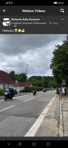 Tour mit 57 Motorrädern bei der Britannia Rally in Dänemark